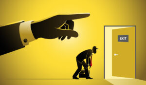The boss fires the employee vector illustration